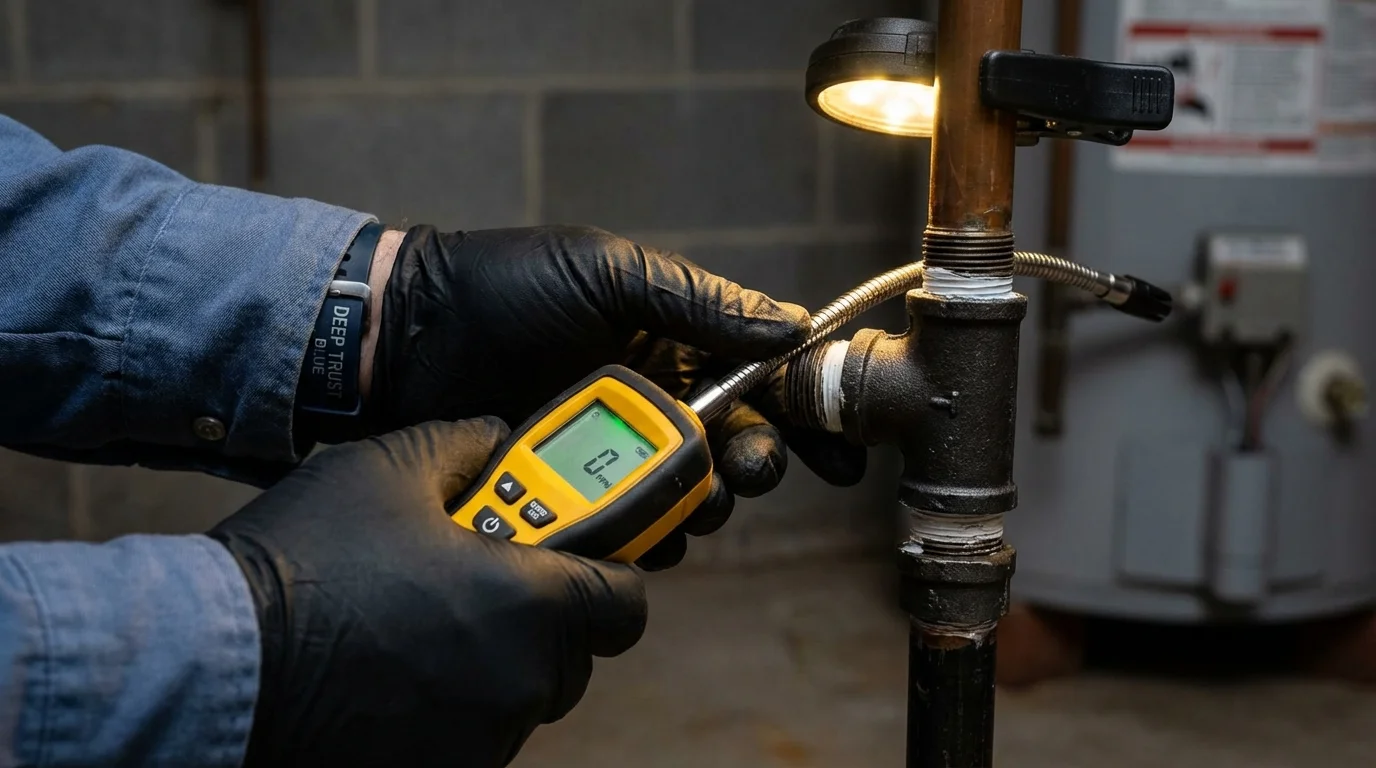 Gas leak detection with electronic sniffer by Johns Plumbing LLC in Primghar